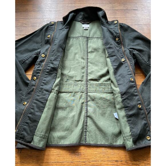 JCREW Green Cotton Utility Jacket sz M - Picture 5 of 10